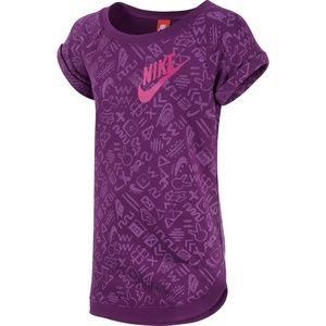 Nike Run Purple All Over Print Short Sleeve Top